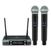 Microfones Mikrofon nirkabel genggam Dual channel UHF mikrofon dinamis frekuensi tetap untuk pesta pernikahan Karaoke pertunjukan Gereja 230905