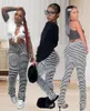 Women's Pants Clothing Sexy Tight Black And White Striped Elastic Waist Casual Comfortable Skinny Trousers Personality Style