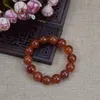 Pulsera de calcedonia de ágata roja natural con piedras preciosas de cristal