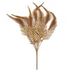 Dekorativa blommor konstgjorda guld silver blad diy tillbehör julbröllop simulerad bukett plastblommor arrangemang