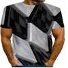 Мужские футболки 2023, летний топ с коротким рукавом, повседневная футболка с 3D тканым принтом и круглым вырезом, уличная одежда