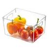 Bouteilles de stockage Pots 4pcs Clear Pantry Organisateur Bins Ménage Panier alimentaire en plastique avec poignées découpées pour comptoirs de cuisine 20 Dhq1U