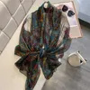 Scarves Luxury Print silk Scarf Women Spring Neck Tie Shawl Wraps Female Hair Hand Oversize Beach Headkercheif Hijab Bandana NEW 230831