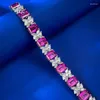 Link Bracelets 2023 Live Sprzedaj różowy diament 7 9 Pełna bransoletka Moda damska i elegancki bogaty styl