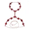 Colliers Pendentif Bijoux Fantaisie Accessoire Collier Émeraude Cristal Strass Déclaration Soutien-Gorge Harnais Collier Taille Corps Chaîne Bijoux Pour