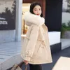 Dames Trenchcoats Winterkleding Dames 2023 Mode Koreaanse Verdikte Fluwelen Parka Warm Slanke Capuchon Katoen Manteau Femme Hiver LM385