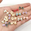 Charms 60pcs Oil Dripping Bow Shape Pendant For Earrings Bracelets Necklaces Keychains DIY Decor Accessories