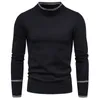 Camisolas masculinas cor sólida simples camisola harajuku em torno do pescoço pullovers manga longa para homem outono inverno pull homme 2023