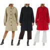 Trench da donna Giacche monopetto con cappuccio classico bavero manica lunga soprabito antivento casual di media lunghezza abbigliamento primaverile