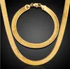 Men/Women Hip Hop Punk 18K Real Gold Plated 7/10MM Fashion Thick Snake Chain bracelets Necklaces Jewelry Sets Costume Jewelry