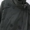 Trench da donna Autunno e Inverno 2023 Casual Classico retrò Collo alto Cintura doppiopetto Giacca a vento corta corta a maniche lunghe