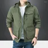 Vestes pour hommes Multi-poches Veste Mode Printemps et Automne Slim Style coréen Tendance Casual Cargo Mâle Couleur Solide Plus Taille V49