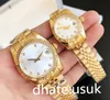 New Watch Classic Yellow Gold Automatic Movement 28/36/41MM Diamond Dial Mens Watches Full Steel Super Luminous LOVERS Women Watch Waterproof Couples Style