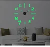Horloges murales Ticktockery sans cadre moderne 3D horloge miroir autocollant salon stéréo décoratif