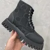 Martin Designer Womens Kış Topuklu Botlar Deri Vintage Baskı Tekstil Klasik Platform Düz ayak bileği dış taban ayakkabıları Boot