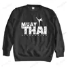 Sweat à capuche pour hommes, col ras du cou, vêtements de marque, automne MUAY THAI KICKBOXING, décontracté, Vintage, hauts à capuche