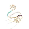 Charm Bracelets Gold Arm Bracelet With Natural Stone Beads Upper Cuff For Women Fashion Summer Armlet Jewelry