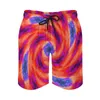 Mäns shorts Fire Storm Board Quality Beach Abstract Print Elastic Midje Pants Overize