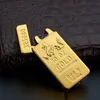 Nieuwe Cross Double Arc Oplaadaansteker Winddicht Creatieve Gold Bar Shape C54T