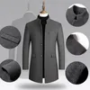 Jaquetas masculinas casuais homens trench coat manga longa quente outono inverno cor pura botões requintados