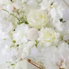 Großhandel 2M gehobene weiße Rose Hortensie künstliche Blumenreihe Hochzeit Party Hintergrund Tischdekoration Dekoration Bogen Straße zitiert Blumen