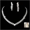 Örhängen halsband överdådig brud prom smycken kristall strass örhänge set droppleveransuppsättningar otnr1