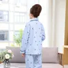 Pyjama en coton à Clip pour femmes, vêtements de nuit épais et chauds, motif Floral, Cardigan à manches longues, élégant, Pijama féminin