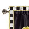 Curtain Sunflower Butterfly Plaid Short Curtains Kitchen Cafe Wine Cabinet Door Window Small Wardrobe Home Decor Drapes