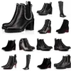 Winter Luxury Capahutta Women Ankle Boots Black Calf Leather Red Designer Boot Pointed Toe Stiletto Heel Lady Chunky Sole Motorcycle Booties Party Wedding BOX