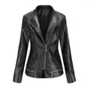 Veste en cuir Slim pour femmes, manteau de Moto d'automne pour motard, fermeture éclair, vert Beige rouge noir XS XXS, 2023