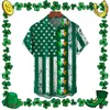 Koszulki męskie irlandzka koszula Shamrock wakacje St Patricks Day Bluzki Krótkoczerwiecze stylowe 299K
