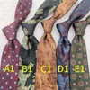 Cravatte di lusso da uomo Cravatte nere Cravatte italiane Napoli Gentiluomo con motivi jacquard Abbigliamento formale per lavoro, Cravatta da sposa in oro per funzionari pubblici