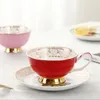 Fincan tabakları modern seramik fincan tabağı sadelik Avrupa yaratıcılık yeniden kullanılabilir kahve el yapımı kemik çin Tazas de Cafe içecek eşyası ek50bd