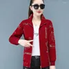 Damenjacken Frühling und Herbst Print Mode helle Farbe Jacke Persönlichkeit Trend koreanische Version Casual Damen Tasche