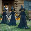 Andra evenemangsfestleveranser 170 cm Halloween Node Light Witch Ghost Decoration Scary Witch Jar Props Creepy Skeleton Witch Halloween Decoration 230905