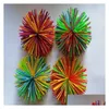 Giocattolo di decompressione Sile Koosh Ball Sensoriale Fidget Toys Gomma elastica Pom Palline di pasta Arcobaleno Dna Relief Popper Autismo Adhd Attivo F Dhuan