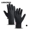 Gants de cyclisme LOOGDEEL sarung tangan ski pria layar sentuh Anti licin olahraga lari bersepeda jari penuh tahan angin air 230905