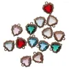 Breloques plaqué or coeur alliage pendentifs bricolage strass zircone cristal