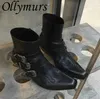 Boots Ollymurs Vintage Punk Women Cool Gothic Metal Buckle Strap Ankle Shoes 230905