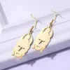 Boucles d'oreilles pendantes en acier inoxydable pour femmes, masque de Grimace d'halloween, personnalité, cornes exagérées, bijoux scintillants