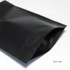 Le papier d'aluminium tient les sacs en mylar noir mat pochettes accessoires avec fermeture à glissière pour l'emballage alimentaire 8X12cm 10X15cm 16X24cm 20X30cm LL