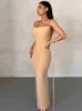 Maxi Slip Vrouwen Feestjurk Sexy Backless Slanke Vrouwelijke Avondjurken 2023 Lente Zomer Ruches Schede Lange Dame Gewaad