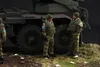 Poppen 6pcs 1 72 Schaal B Oekraïense Anti gepantserde Soldaten 6 Cijfers Model met Auto Speelgoed DIY Scène pop Ornament 230906