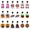 Boucles d'oreilles Halloween dessin animé acrylique noir goutte filles résine époxy bijoux faits à la main