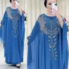 Casual Dresses Maxi Dress Women Embroidery Diamond Loose Summer Muslim Fashion Elegant 2 Piece Set Long Female
