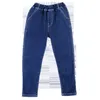 Jeans oversized para meninos adolescentes roupas primavera casual sólido cintura elástica algodão calças infantis de alta qualidade 230905