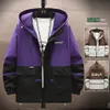 Giacche da uomo Giacca a vento viola da uomo con cappuccio cappotti casual leggeri autunno streetwear abbigliamento hip hop tendenza 230905