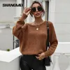 Kvinnors tröjor Vinter Autumn Women Sweater Kvinna O Neck Fashion Sticked Casual Pullover Loose Jumper Tops 230905