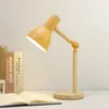 Lampes de table Prise USB Protection des yeux Lampe de bureau Lampe de livre en bois Étude Chambre Enfants Salon LED de lecture