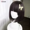 コスプレウィッグアニメブンゴストレイドッグスヨサノショートボブパープルブラック耐火コスプレヘアウィッグバタフライヘアピン230906